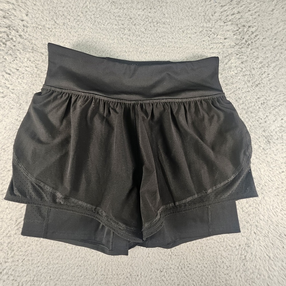 Spanx Get Moving Shorts Womens M Black Athletic Stretch Wicking Performance